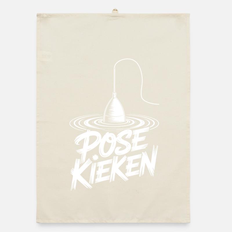 Angeln Spruch Pose Organic Geschirrtuch