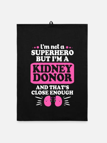 Kidney Donor Donor Kidney - Organic dish towel - black - Front