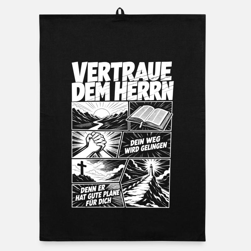 Vertraue dem Herrn christlicher Spruch Organic Geschirrtuch