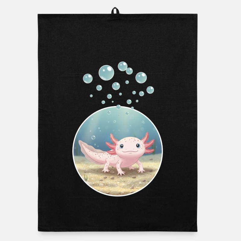 Création de t-shirt « Axolotl » - Torchon bio - noir