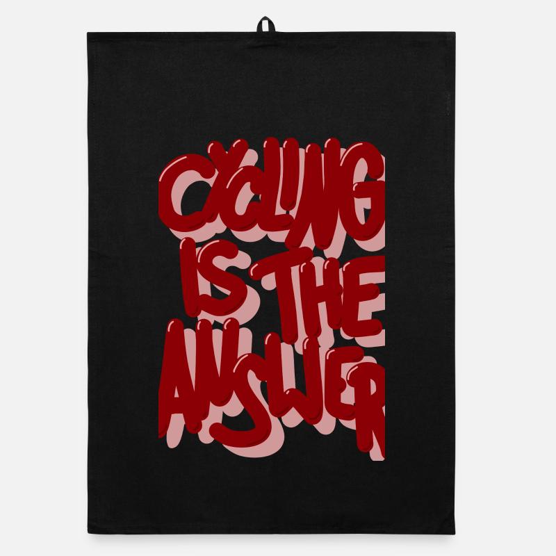 Cycling is the answer burgundy Organic dish towel