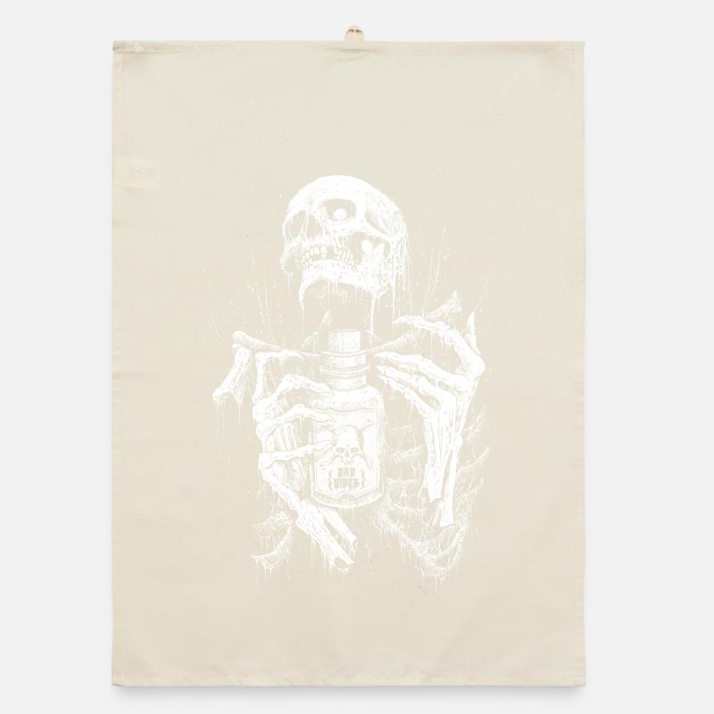 Dripping Skeleton Monochrome Organic dish towel