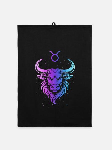 Cosmic Taurus Taurus Gradient - Organic dish towel - black - Front