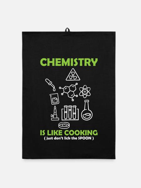 Chemielehrer Chemie Chemiker - Organic Geschirrtuch - Schwarz - Vorne