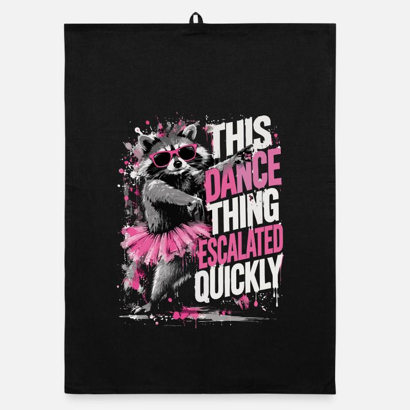 Raton Laveur Danseur Tutu Rose Humour Fun Organic Geschirrtuch