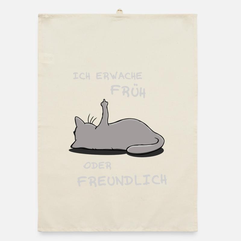 I wake up early or friendly Organic dish towel