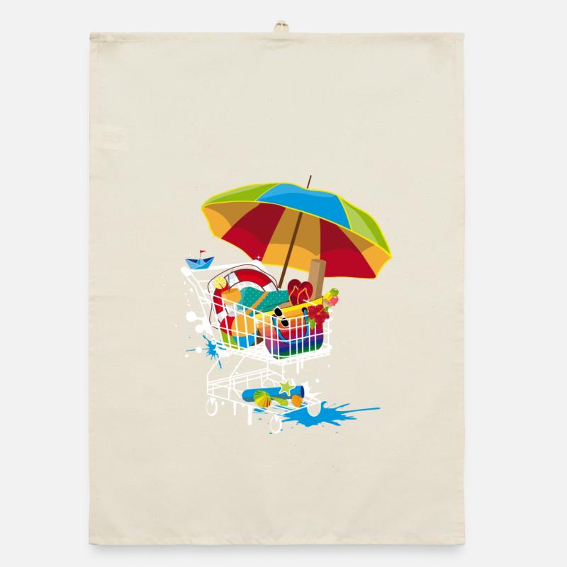 Ustensiles de plage dans le panier Torchon bio