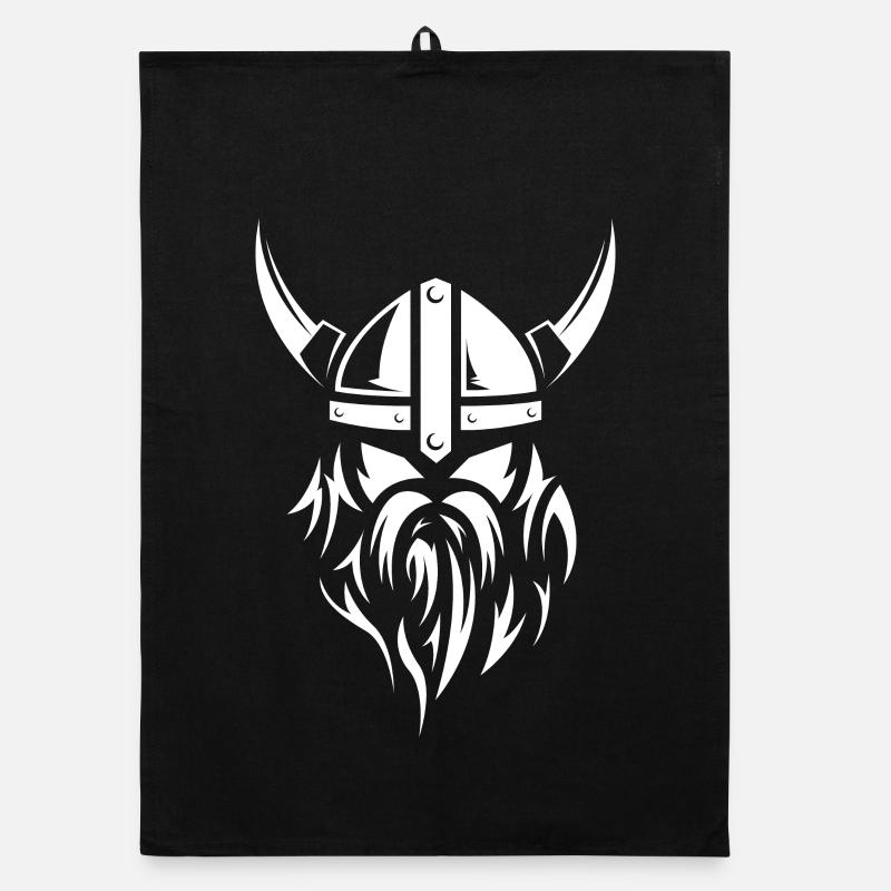 viking wikinger beards bart fighter symbol Organic Geschirrtuch
