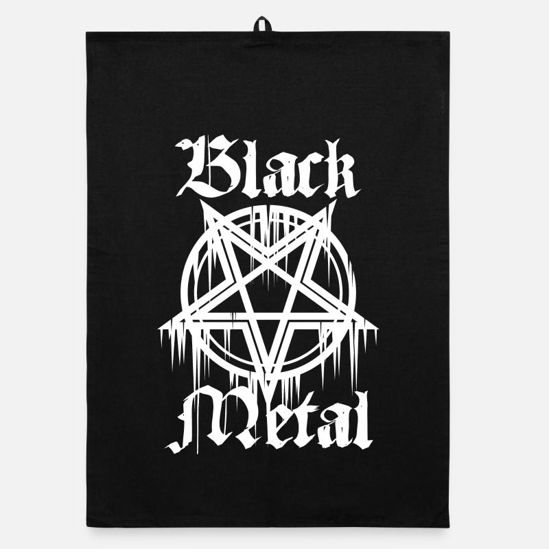 Black Metal mit Pentagramm Organic Geschirrtuch