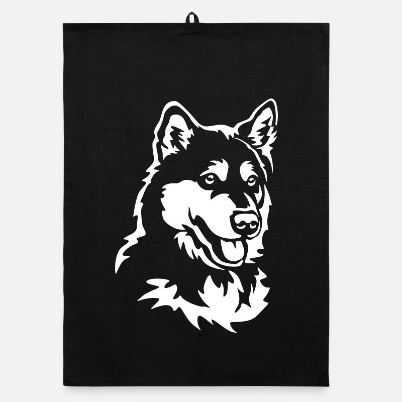 Alaskan Malamute Head "Black Edition" Organic dish towel