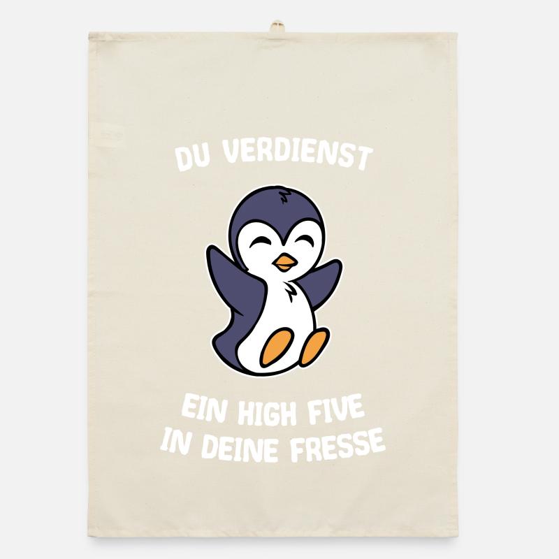 Zoo Süß Pinguin Tier Seevogel Statement Arktis Organic Geschirrtuch