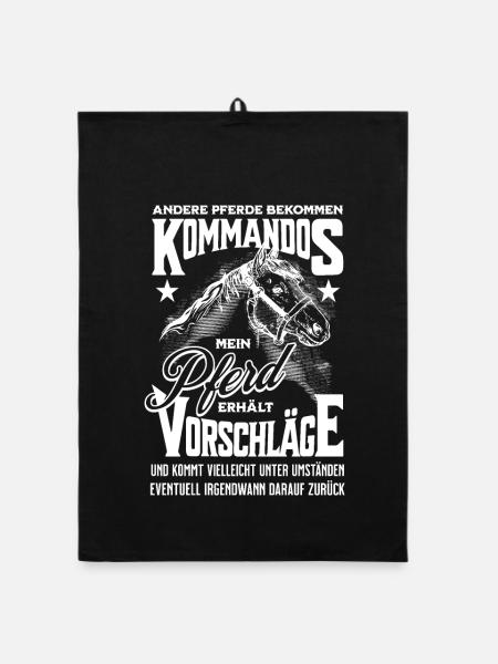 Pferdesprüche Reitersprüche Reitsport Pferd Pferde - Organic Geschirrtuch - Schwarz - Vorne