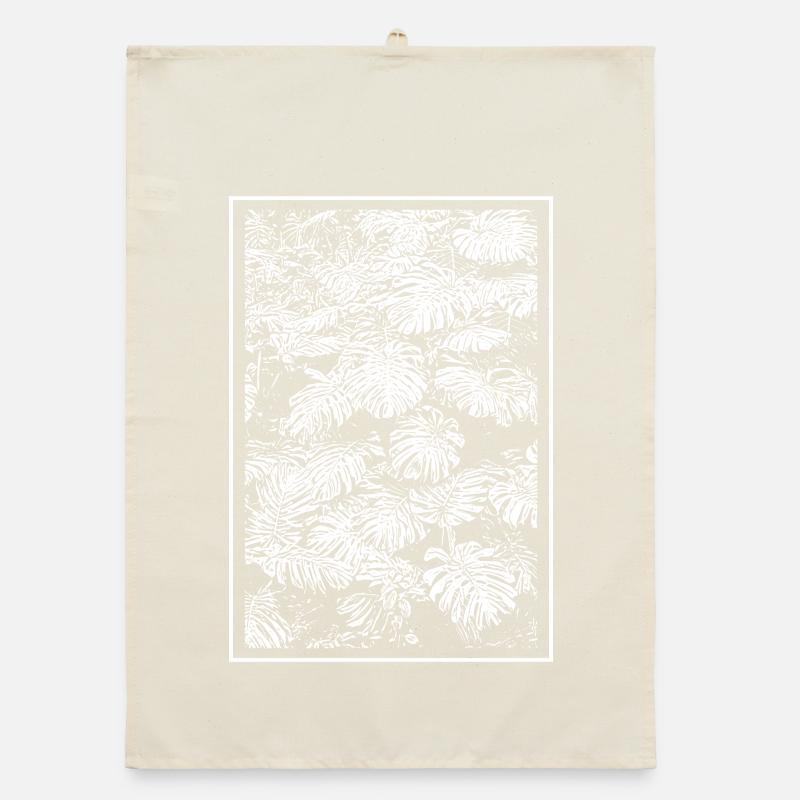 Fleurs en Silhouette Noir Blanc Torchon bio