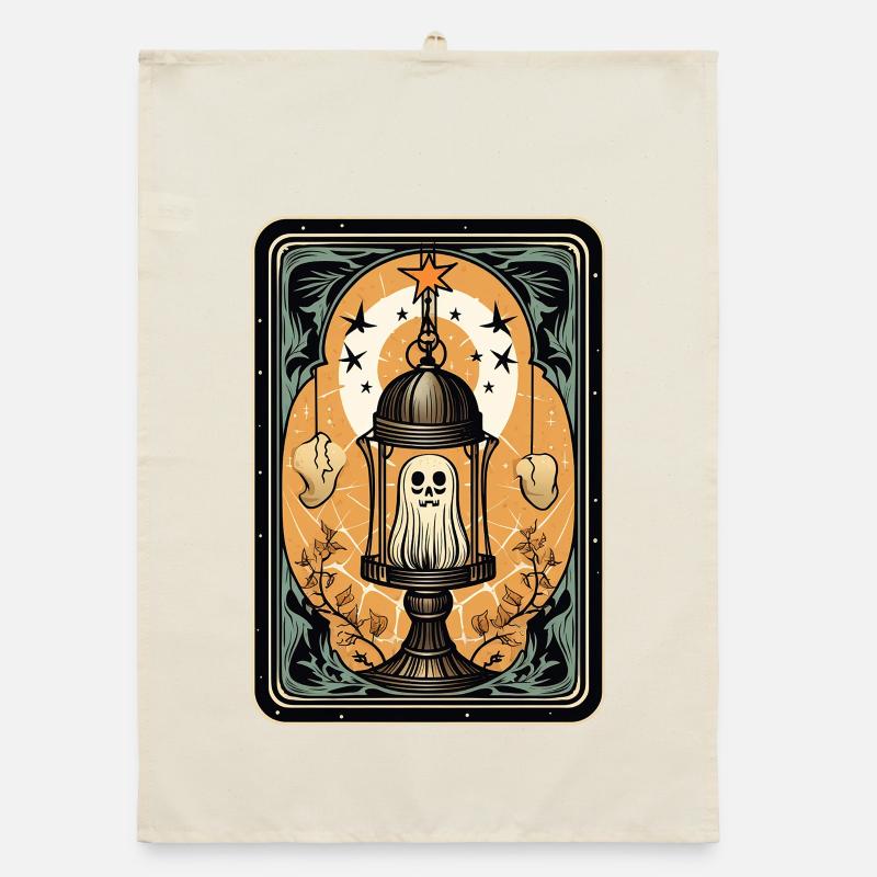 Ghost in a cage Tarot cage Organic dish towel