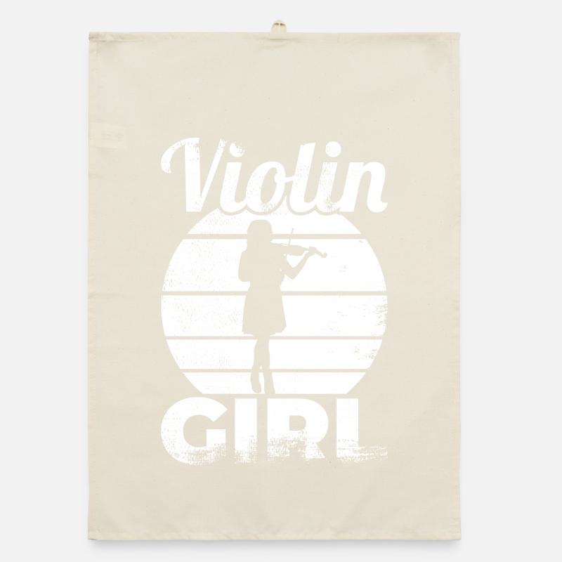 Lustiges Violin Mädchen Organic Geschirrtuch