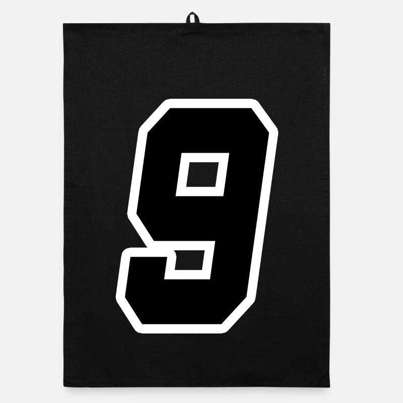 Nummer 9 Zahl 9 Nummer neun 9. - Organic Geschirrtuch - Schwarz