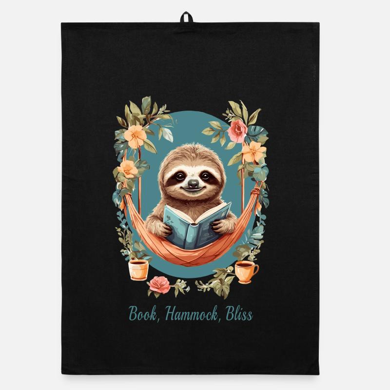 Buch, Hängematte, Glückseligkeit Organic Geschirrtuch