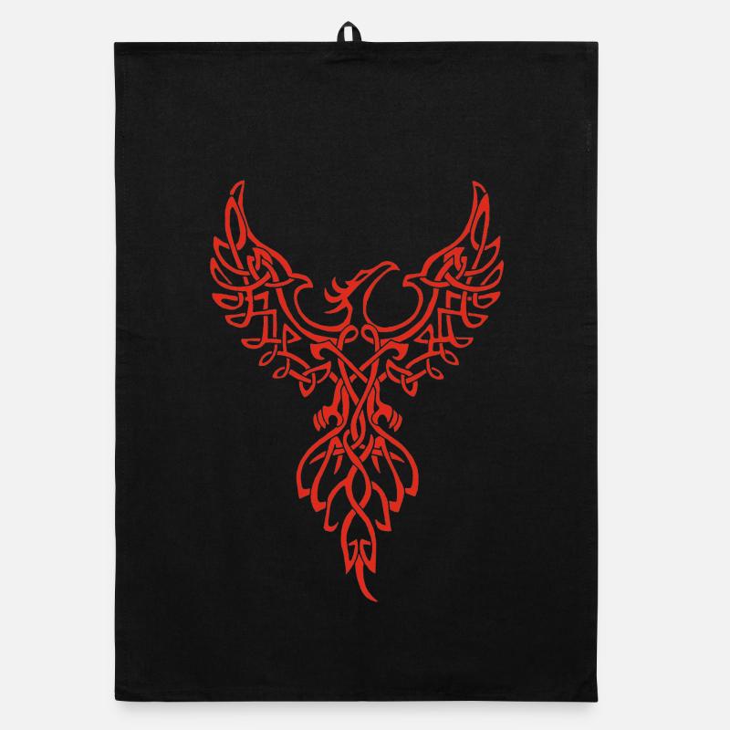 Symbole du phénix rouge Torchon bio