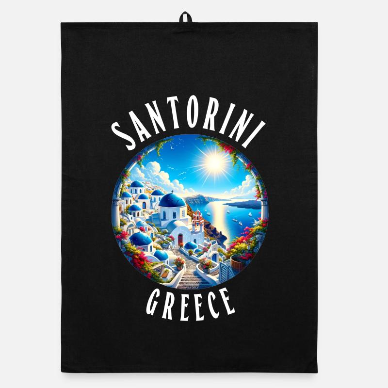 Santorini Greece holidays Greek island Organic dish towel