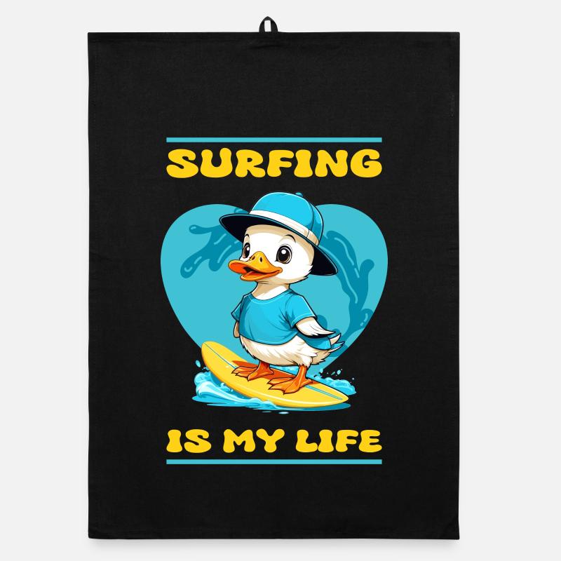 Canard surfeur mignon Torchon bio