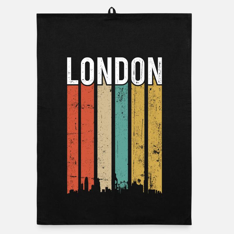 Rayures de la ligne d’horizon de Londres Torchon bio