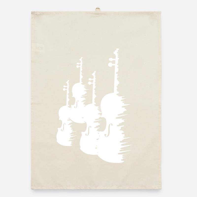 Violins Drawing Organic dish towel