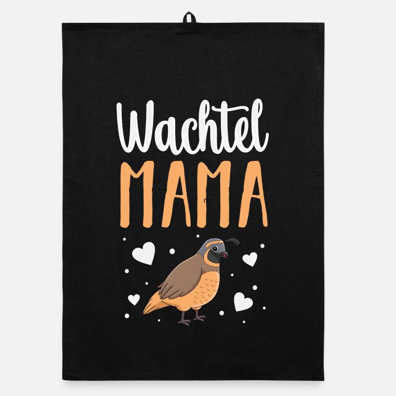 Wachtel - Organic Geschirrtuch - Schwarz