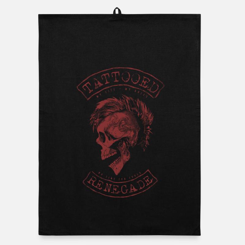 Tattooed Renegade - Organic Geschirrtuch - Schwarz