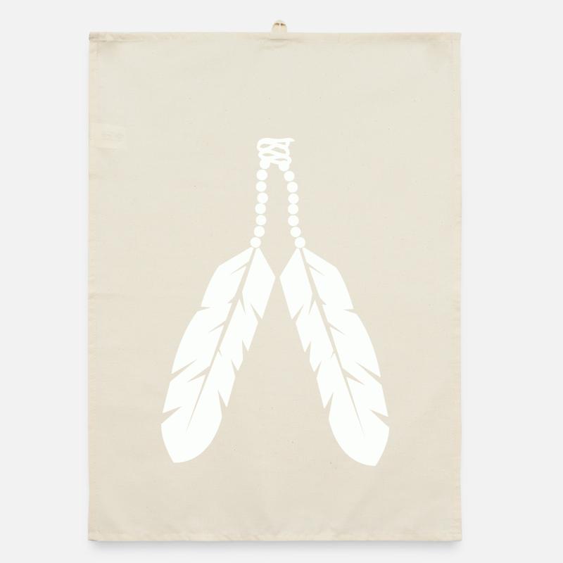 Conception de pendentif en plume autochtone Torchon bio