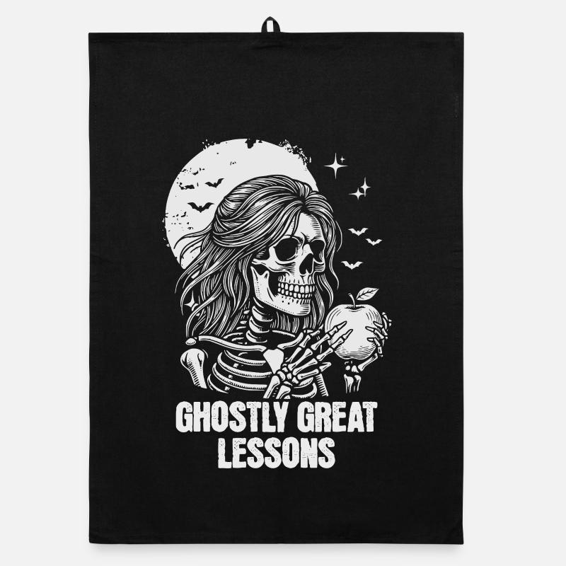Funny Teacher Skeleton Halloween Classroom Organic Geschirrtuch