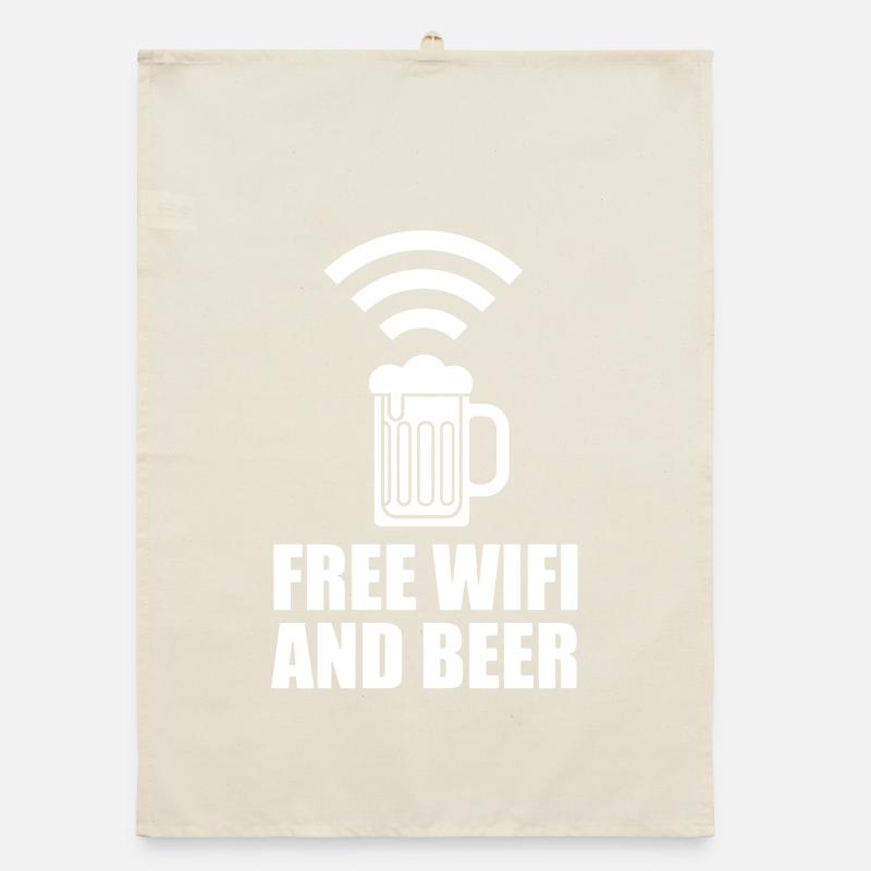 Freier WLAN und Bier Logo Organic Geschirrtuch