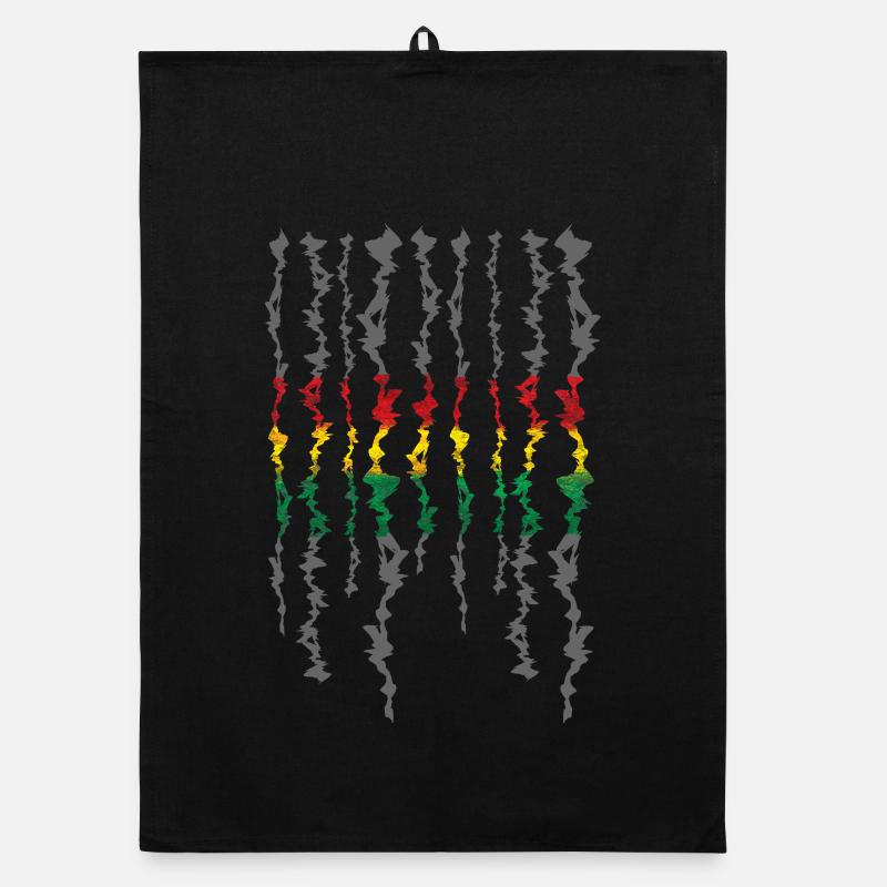 Rasta Ribbon Grayscale Stripes Organic dish towel