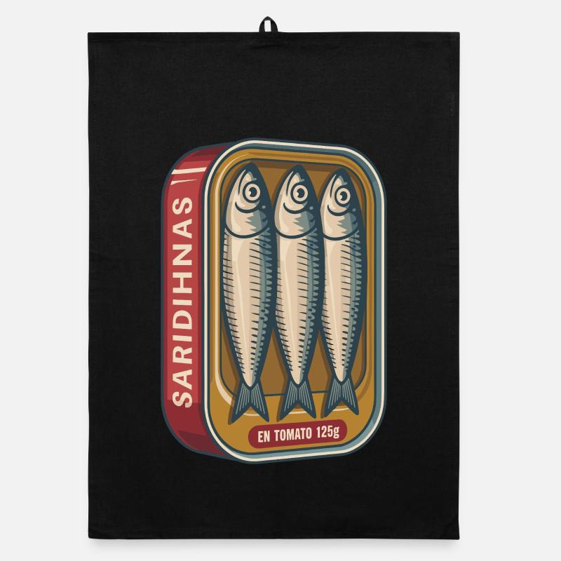 Boîte de sardines rétro aux tomates Torchon bio