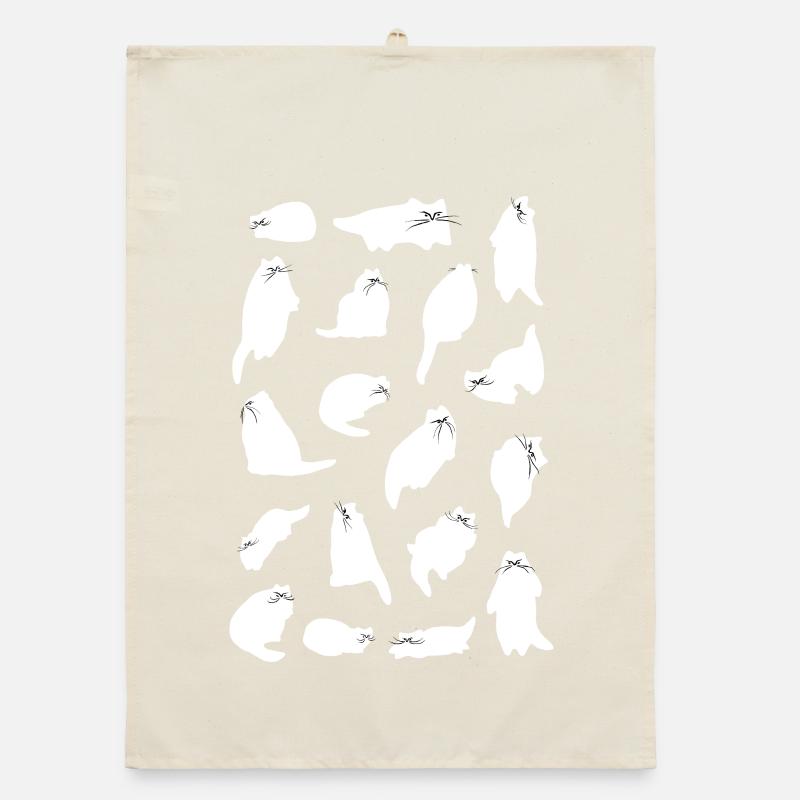 ÉNERGIE CHAT BLANC Torchon bio