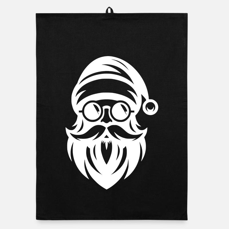 Ho Ho Hipster Weihnachtsmann Tattoo Style Organic Geschirrtuch