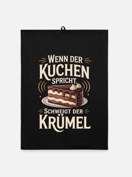 When the cake speaks, the crumb is silent - Organic dish towel - black - Front