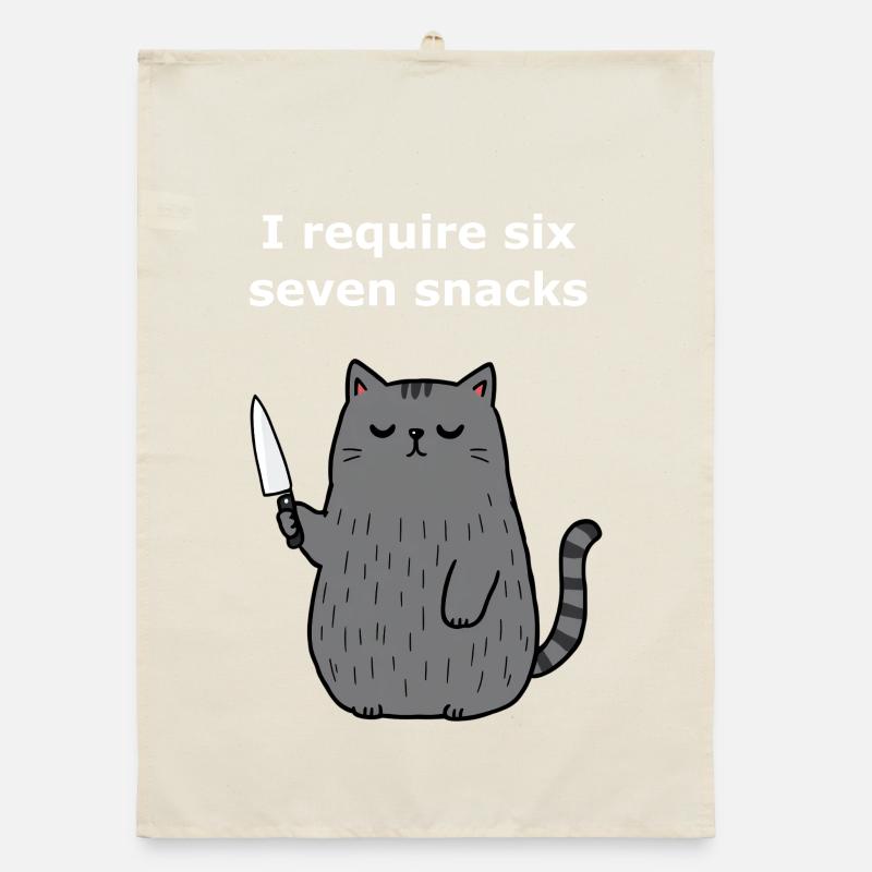 6-7 Internet Meme 6 7 Snack Cat Organic dish towel