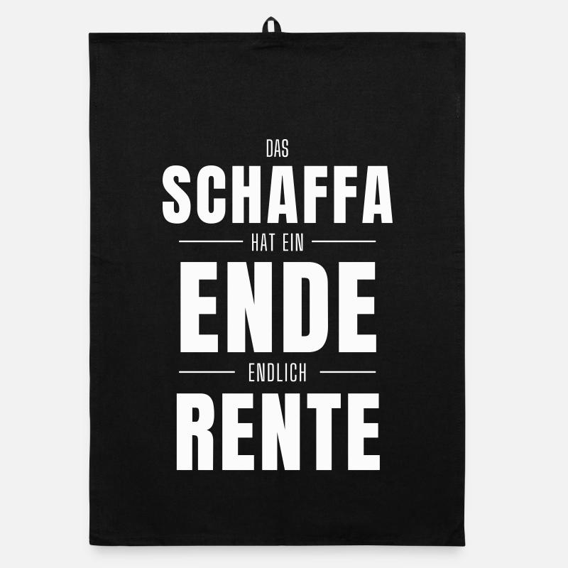 Das Schaffa hat ein Ende – Endlich Rente - Organic Geschirrtuch - Schwarz