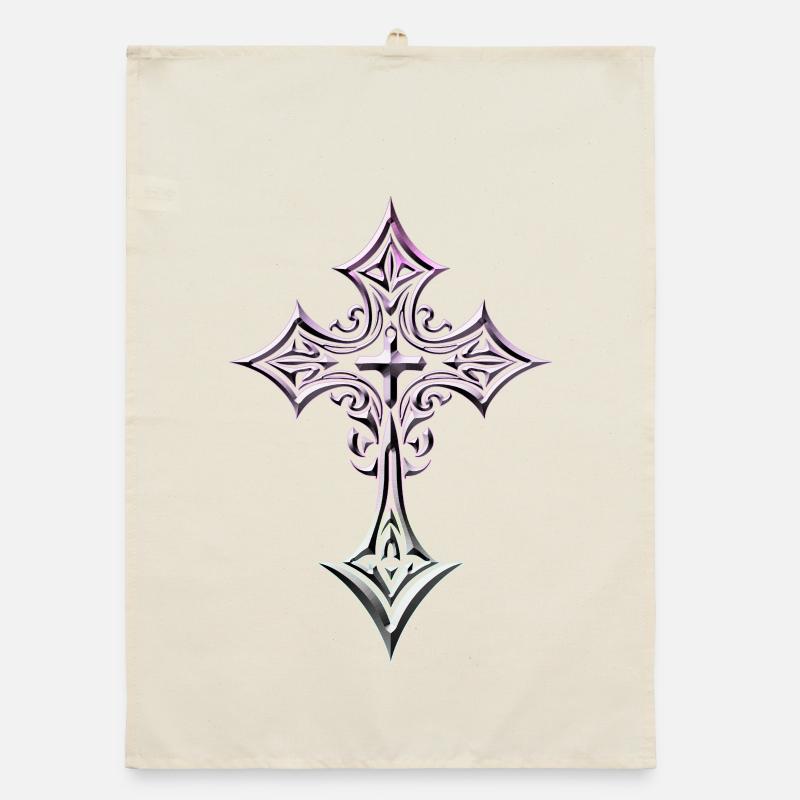 Prismatic Celtic Cross Organic dish towel