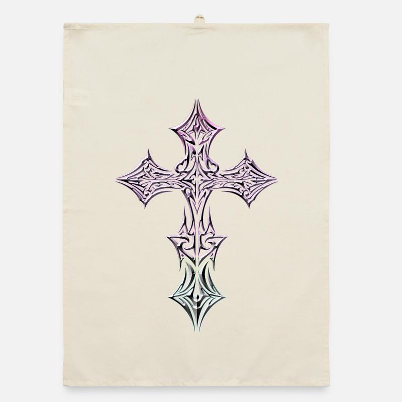 Gradient de croix filigrané orné Torchon bio