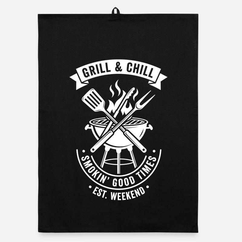 Grill & Chill BBQ Motif Organic dish towel