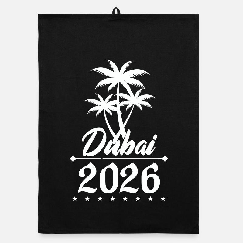 Emblème du palmier de Dubaï 2026 Torchon bio