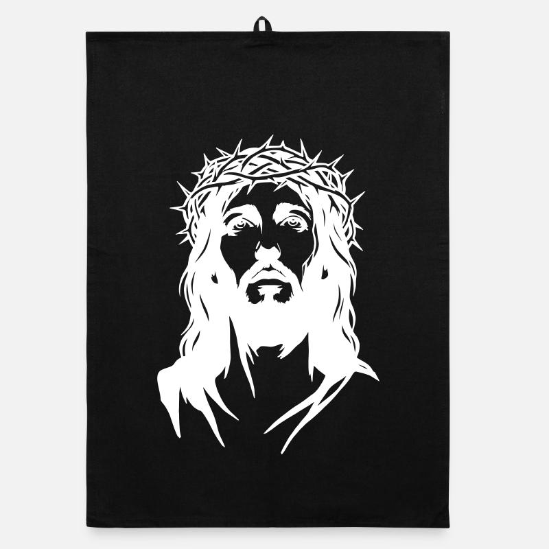 Silhouette de Jésus-Christ Torchon bio