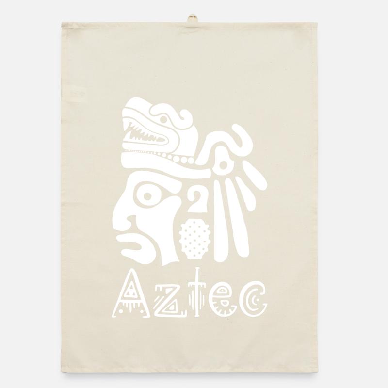 Aztekischer Krieger (Weiß) Organic Geschirrtuch