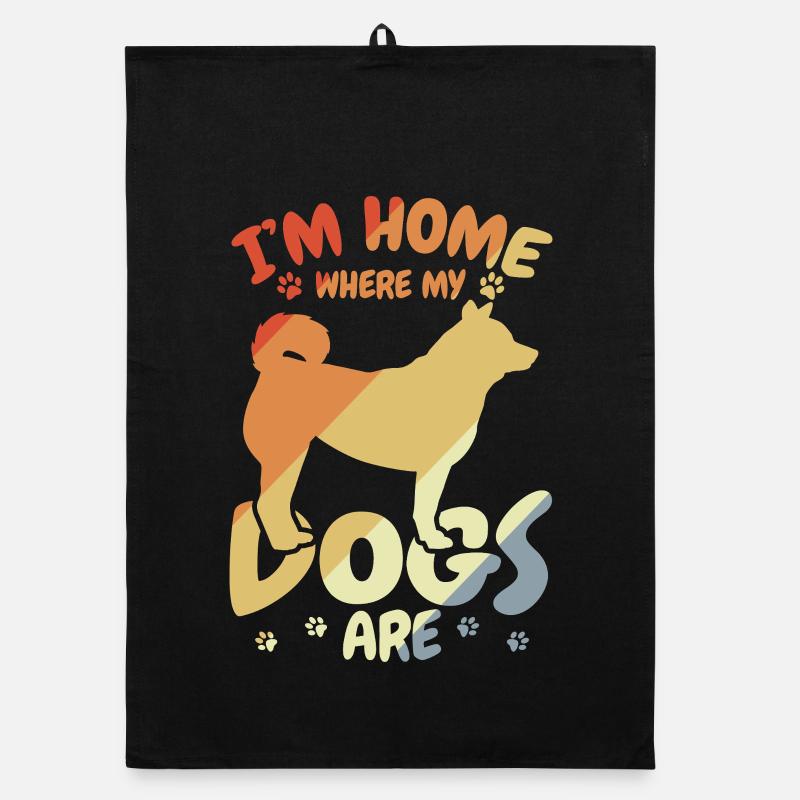 Ich bin zu Hause wo meine Hunde sind Organic Geschirrtuch