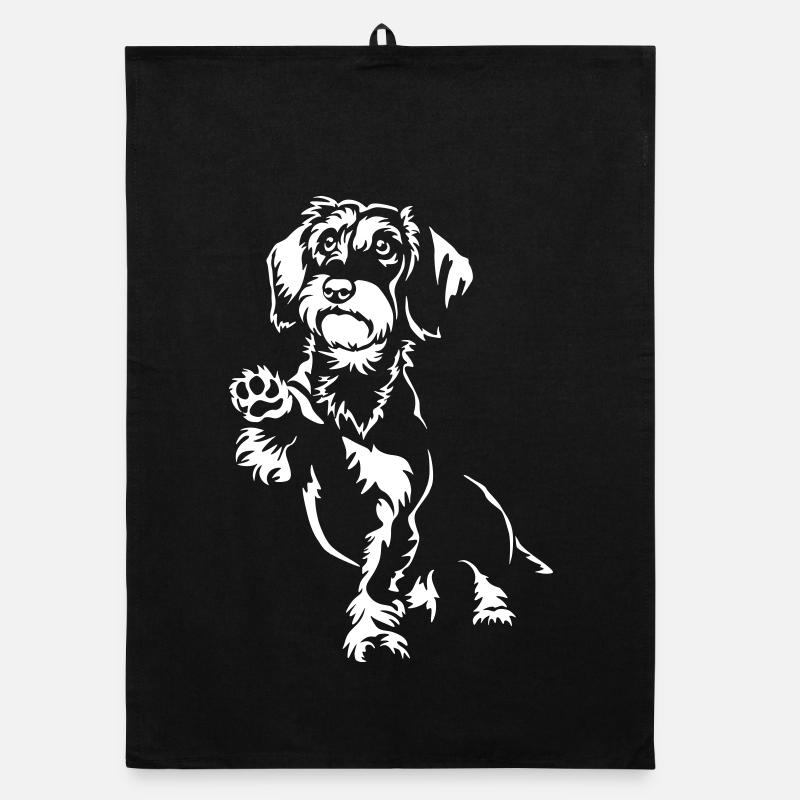 Dachshund "Black Edition" Organic dish towel