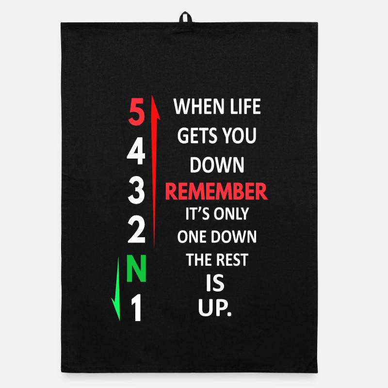 Remember 1 Down 5 Up Motorcycle Shift Pattern Organic dish towel