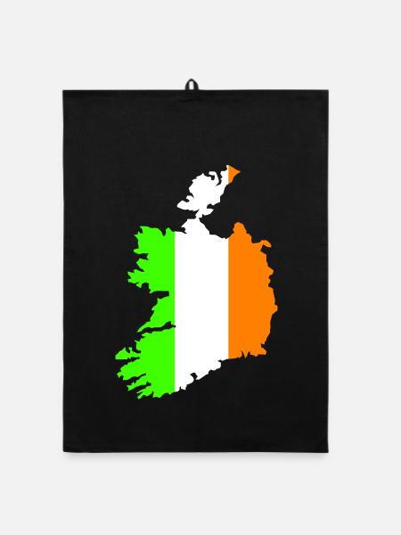 Ireland Country - Organic dish towel - black - Front