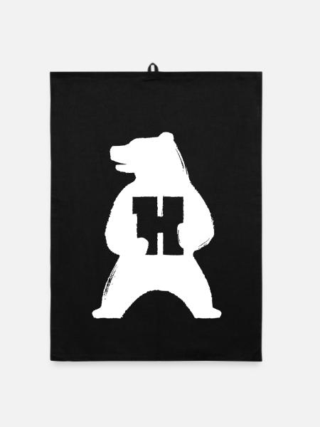 H-Bär Silhouette - Organic Geschirrtuch - Schwarz - Vorne