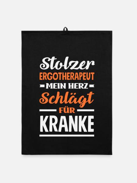 Stolzer Ergotherapeut - Organic Geschirrtuch - Schwarz - Vorne